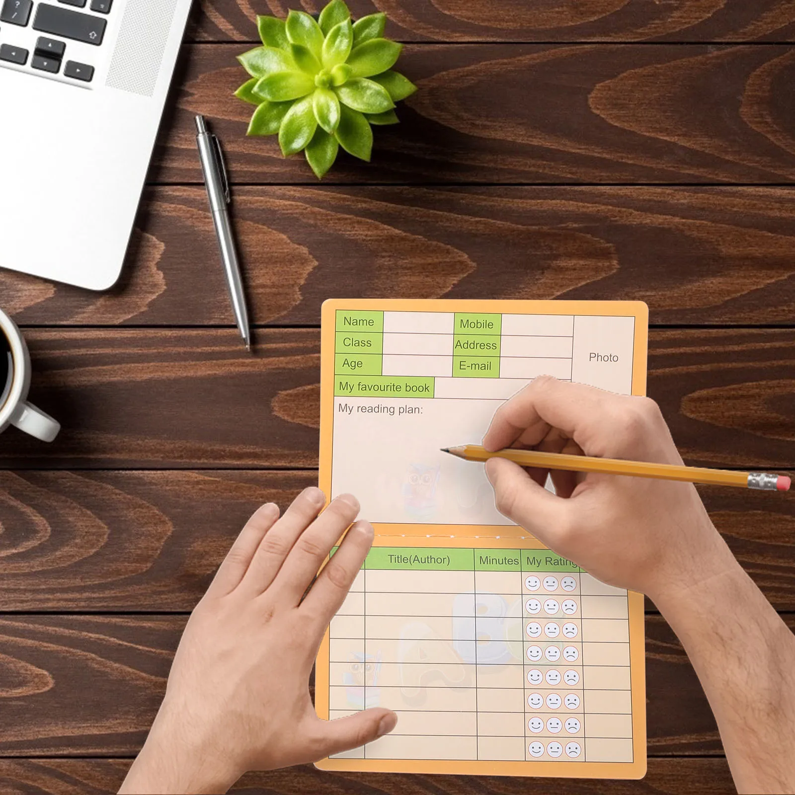 

10 шт., английская банковская книга для детей, маленькая журнальная книга для чтения, обучающие записывающие карты с мультяшным узором, портативные учебные принадлежности