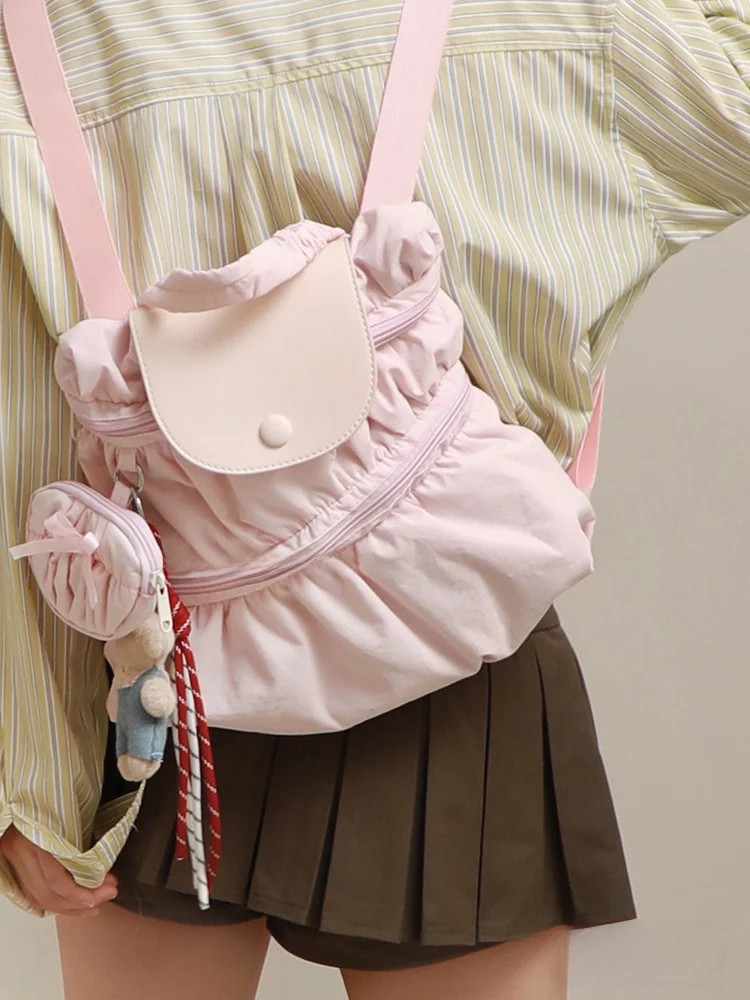 حقيبة ظهر نسائية قابلة للطي من فريش كلاود، حقيبة سفر ترفيهية بحمالتين، حقيبة شبابية من النايلون بلون واحد مع إغلاق بسحاب، حجم...