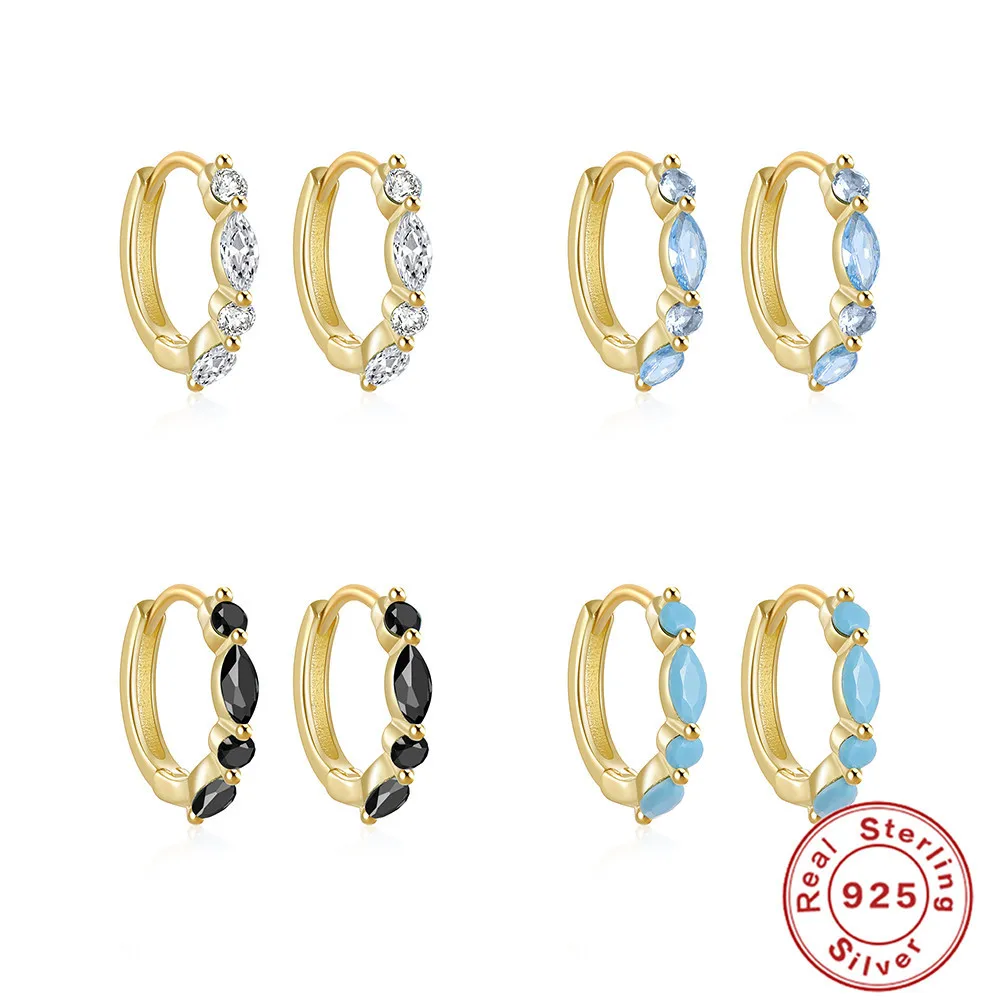 

Dawn's Jewel S925 Sterling Silver classic simple diamond Premium loop earrings drop Zircon earrings girl