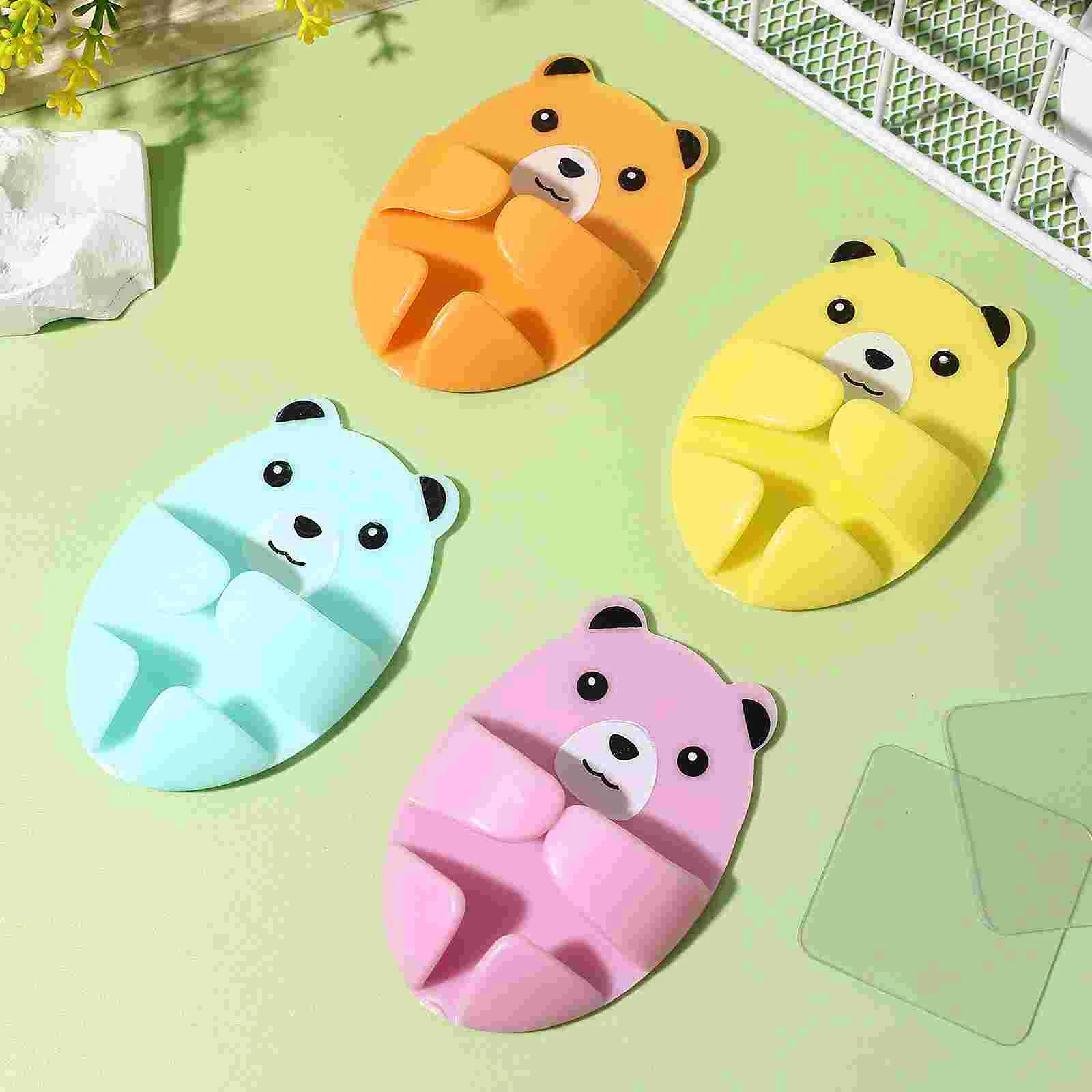 4 Pcs Plug Hook Small Hooks for Hanging Adhesive Suction Cup Phone Mount Kitchen Plastic Power Wall Cord Organizer