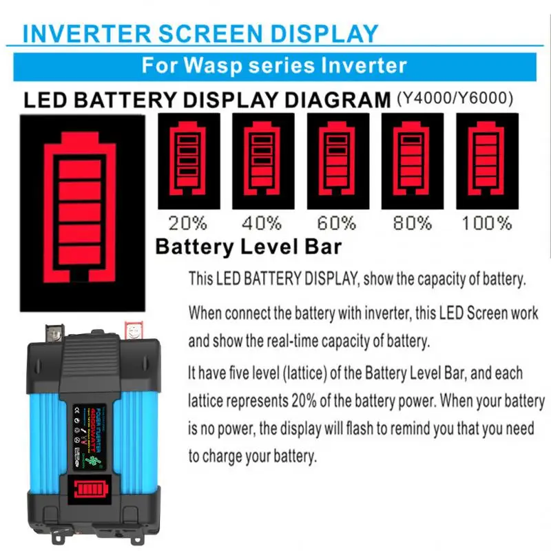 6000W Inverters 12 To 220v LCD Display Pure Sine Wave Inverter Converters USB Rechargable Voltage Transformer Car Power