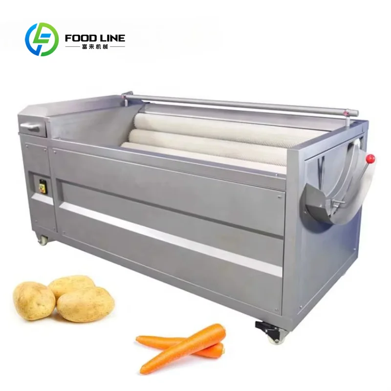 Industrial Brush Roller Potato Carrot Washing Cleaning Peeling Machine Industrial Potato Carrot Peeler Polishing Machine