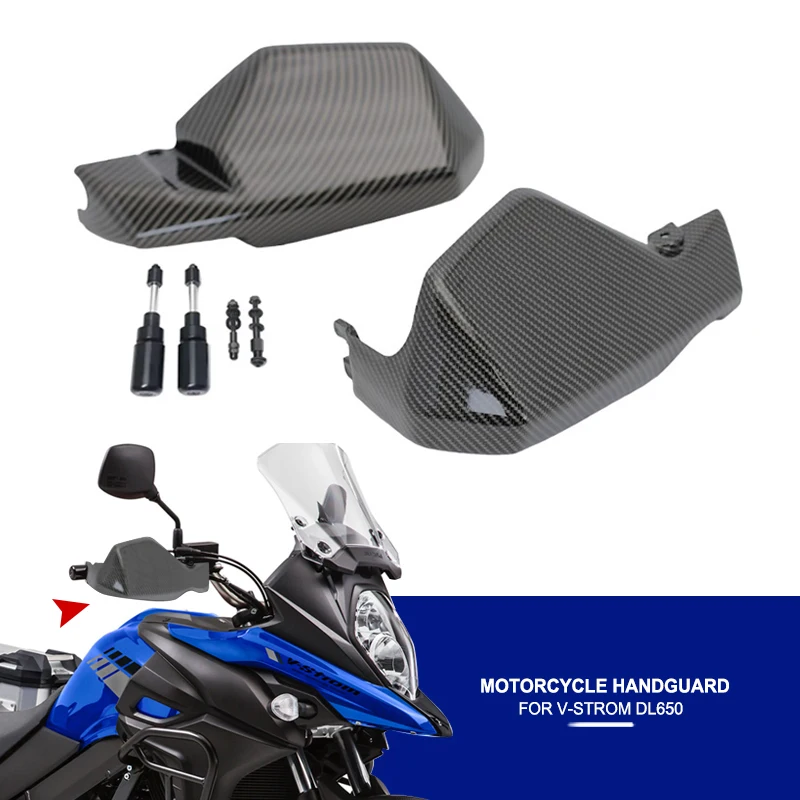 Protetores de mão de carbono para motocicleta, para suzuki v-strom dl650 v strom dl 650 2004-2023 2019 2020 2021 2022, proteção de mão para guidão