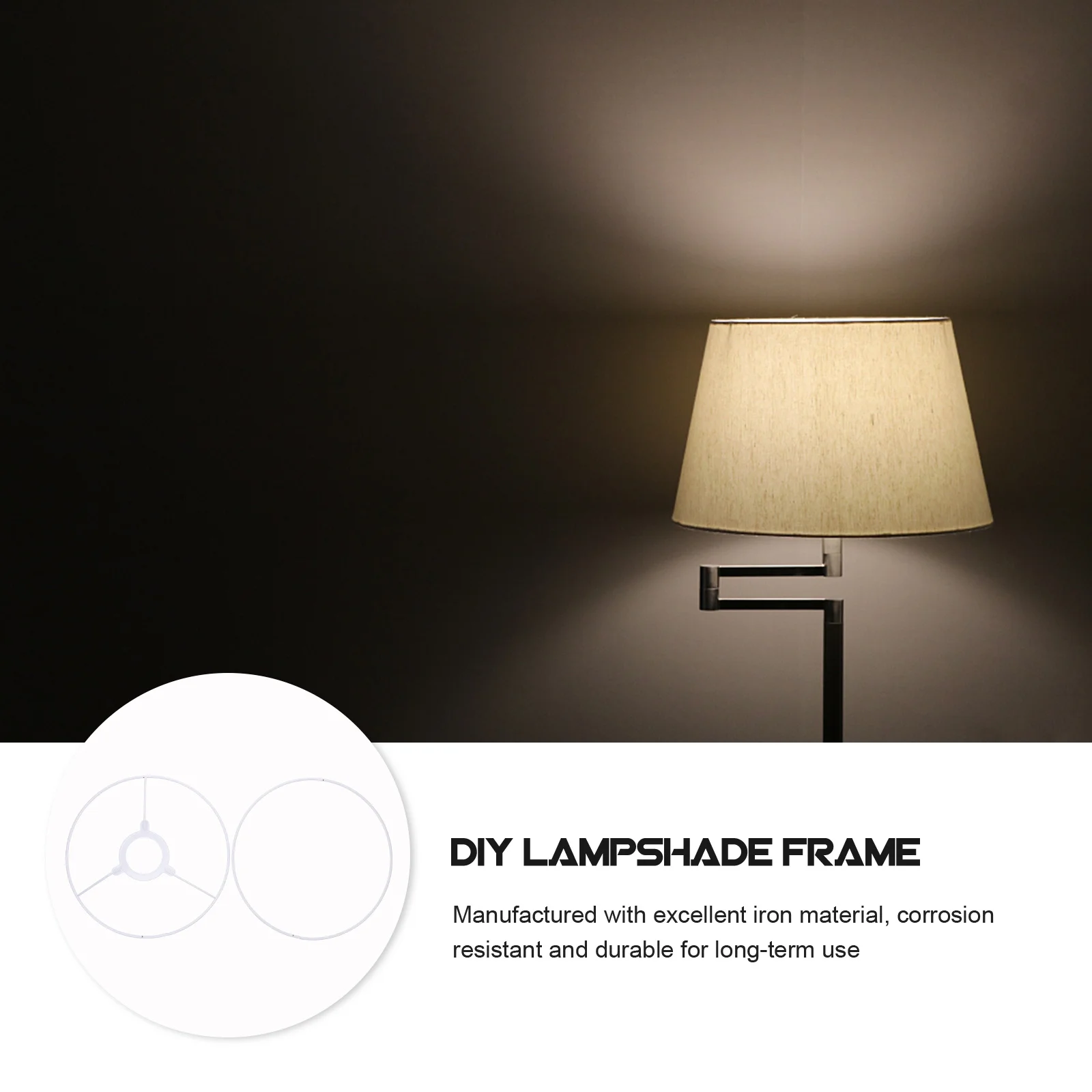 

Square Lamp Shade Bracket 2Pcs E27 Floor Lamp Stand Frame Support for Home Office Hotel