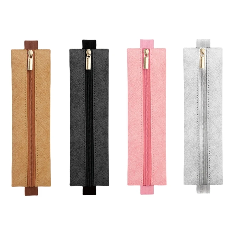 

E65E 4 Pcs Elastic Pencil Bag Pencil Case Pencil Box Simple Pen Case School Supplies