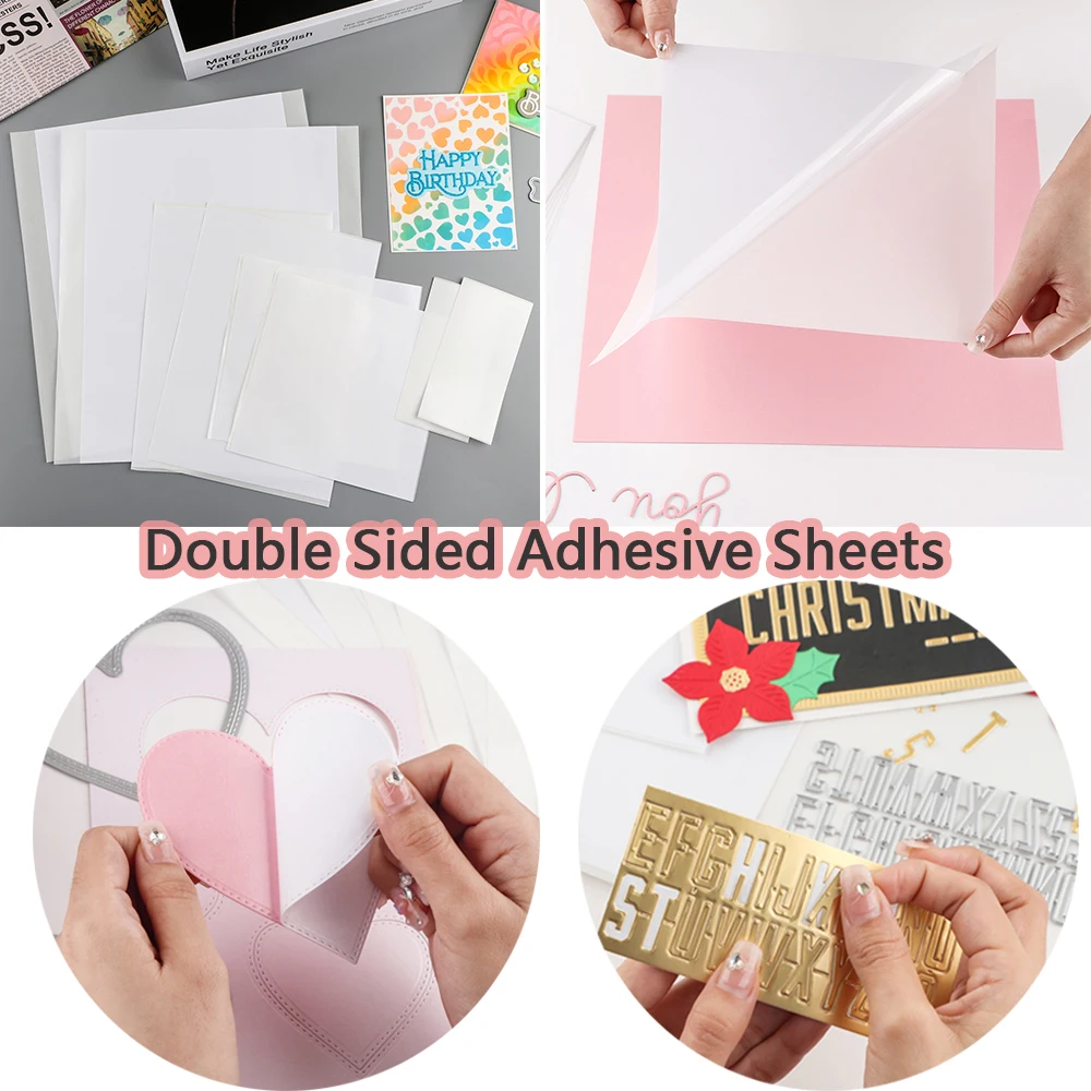 10pcs Cuttable Clear Double Sided Adhesive Sheets for DIY Adding Pop Cards Making Scrapbooking Crafts Supplies Sticky Sheets New