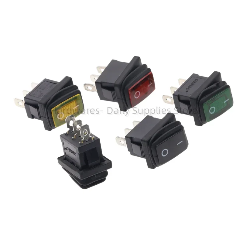 1PCS KCD1 Waterproof Switch 10A / 250V IP67 3PIN 12V / 220V LED Button Switch Rocker Boat Type Switch ON-OFF ON-ON