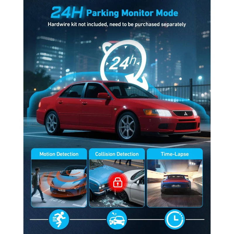 A6Hot 4k Ultra Hd Car Dash Camera Wifi Night Vision Parking Monitor Loop Recording Car Camera for Taxi Drivers With Built in Gps