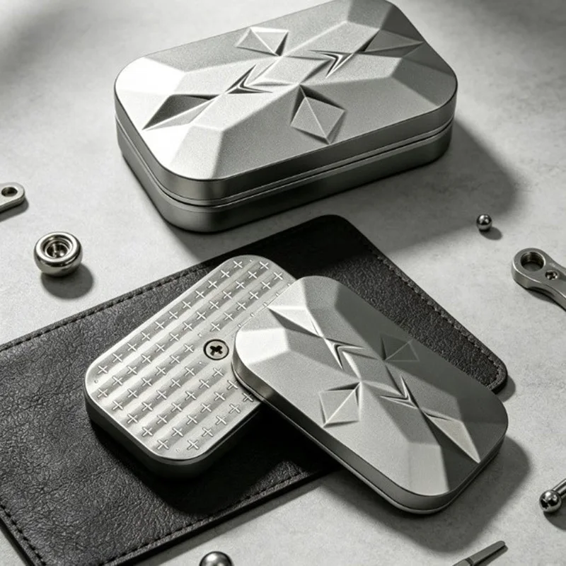 Stainless Steel Sandblasting Infinite Position Push Slider EDC Fidget Simple Stylish Stress Relief Personalized Magnetic Toys
