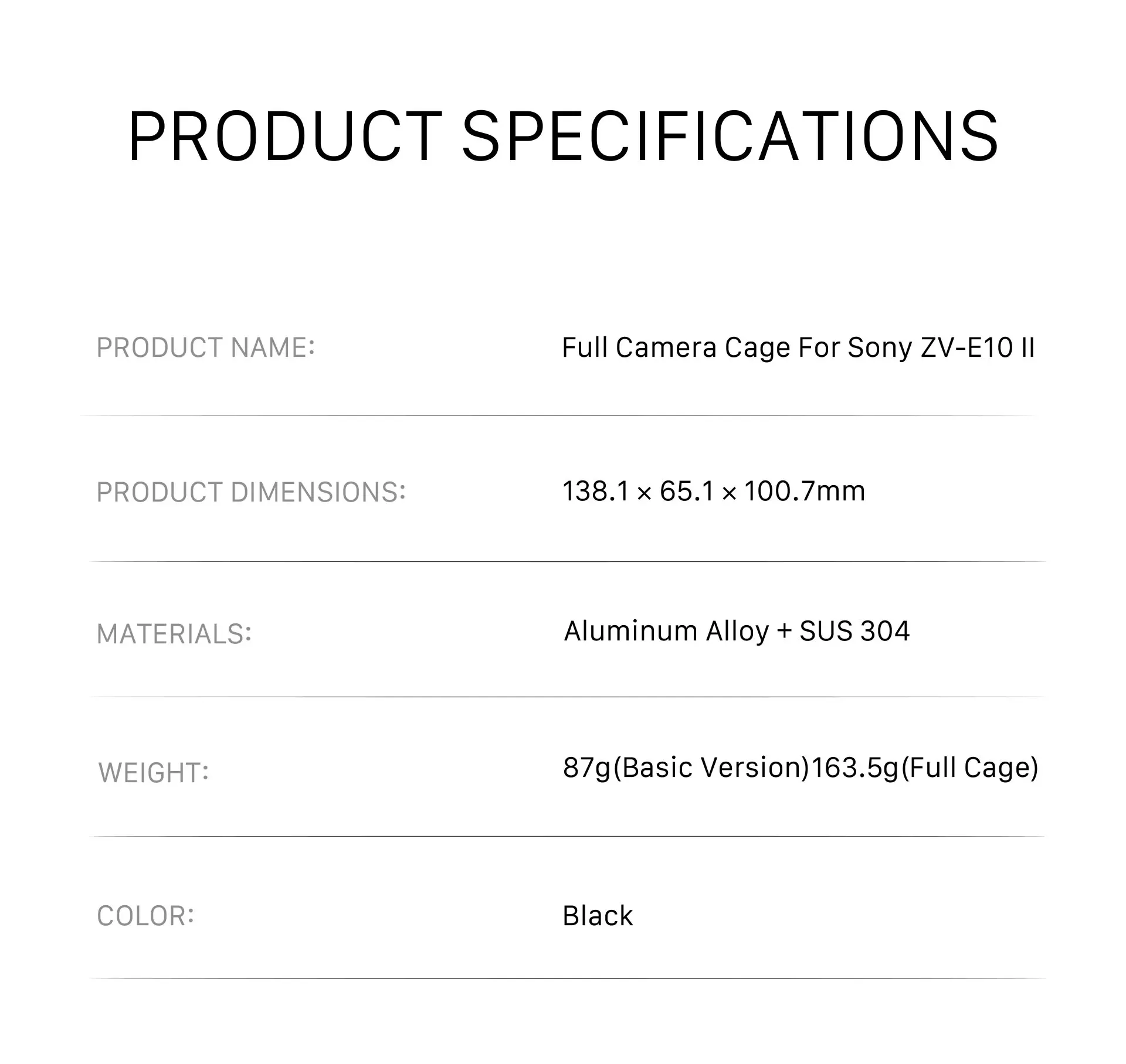 TILTA Kamerakäfig für Sony ZV-E10 II TA-T69-FCC-B mit Arca-Swiss Schnellwechselplatte Kaltschuh – Detail 11