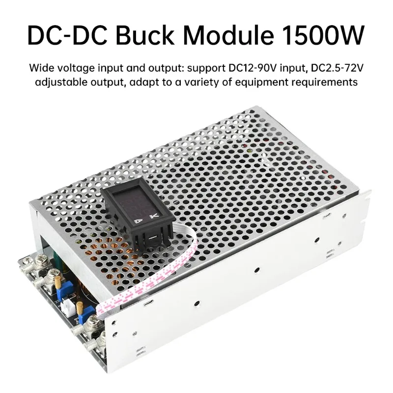 1500W DC-DC Buck Converter Adjustable Step Down CC CV Power Module 15V-90V to 2.5V-72V
