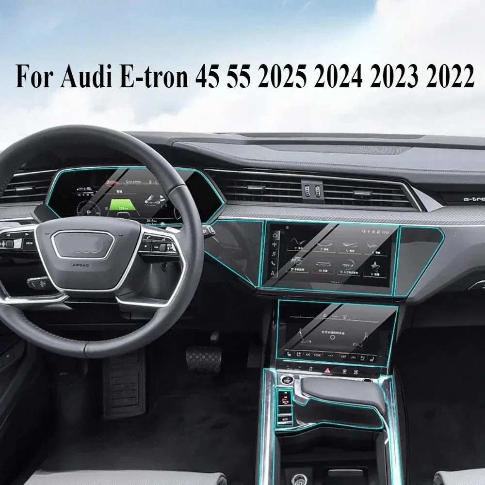 

PPF Protection Film For Audi E-tron 2025 2024 2023 Interior Accessories Transparent TPU GPS Navigation Gear Panel Center Console