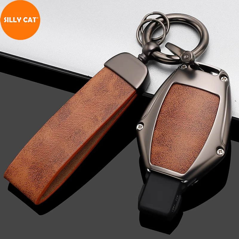 

Metal Car Key Case Fob Shell Suit for Mercedes Benz GLK300 V260 VITO C200 GLC GLA200 CLA A B G S E C Class Key Case Cover