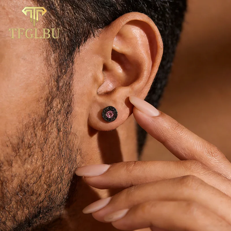 

Серьги TFGLBU 4 мм, черные с розовым цирконом, для женщин, с лабораторными бриллиантами, из серебра 925 пробы, сертифицированные, оптовая продажа, ювелирные изделия высокого качества