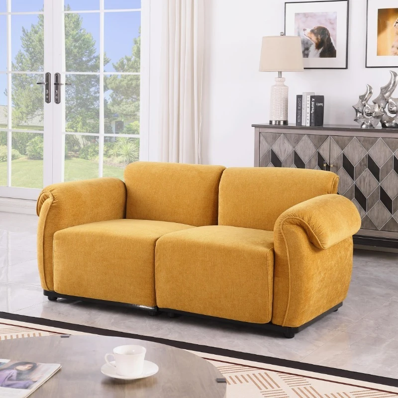 Double-seater modular chenille sofa suitable for living room and bedroom