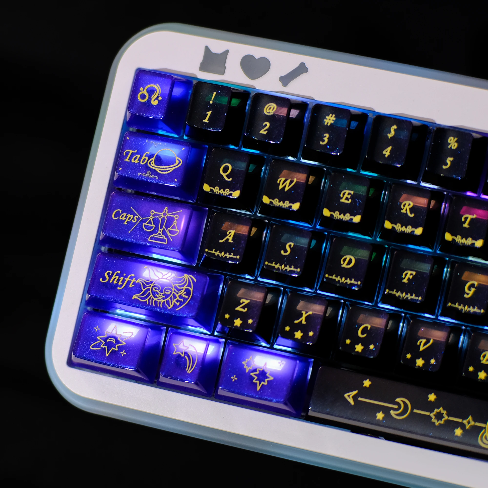 KBDiy Sparkling Stars Keycaps Cherry Profile مادة الكمبيوتر طباعة الأشعة فوق البنفسجية ISO Keycap Alice لـ 60 لوحة مفاتيح ميكانيكية للخشب المغناطيسي #5