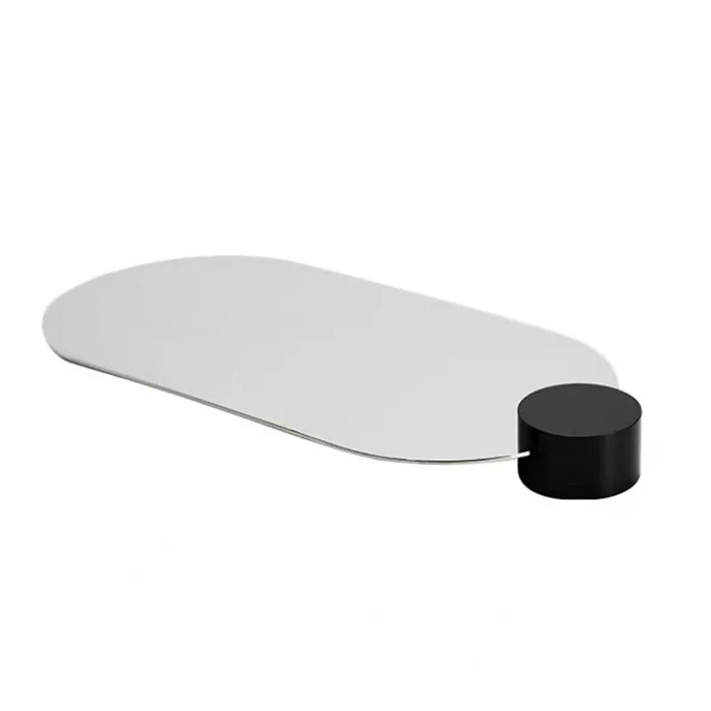 

Modern simple European light luxury mirror oval stainless steel tray ornament