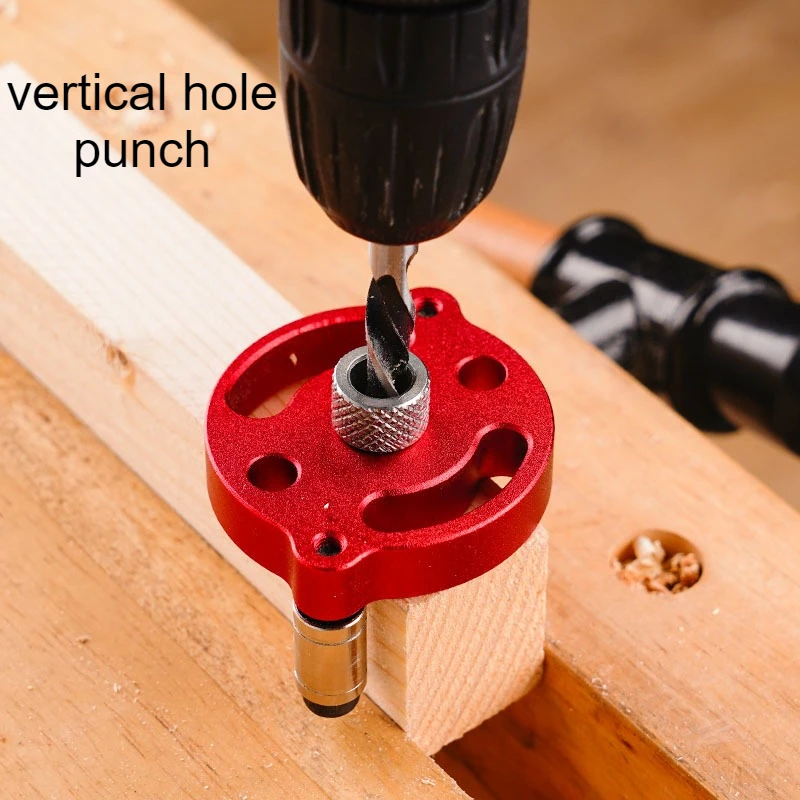 

Vertical Drilling Locator Aluminum Alloy Wood Tenon Hole Opener Durable Rust Proof Wooden Board Puncher Portable Decoration Tool
