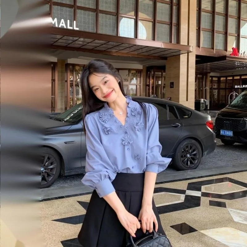 

Women Clothes Spring Autumn Fashion Office Lady Simplicity Button Solid Color Jacquard Women Shirts Long Sleeve Appear Thin Shir
