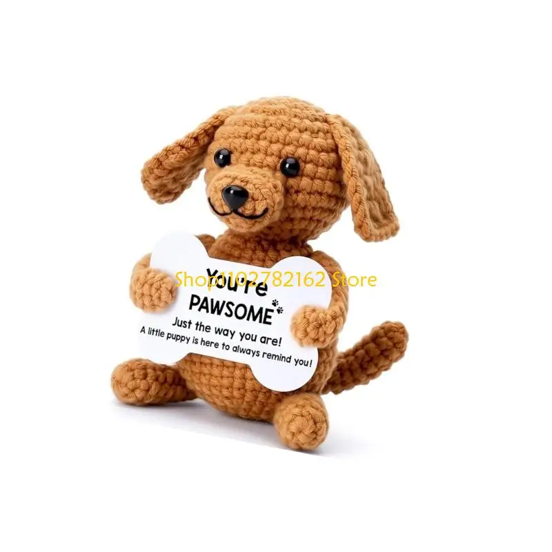 

547B Multipurpose Crochet Dog Doll Handmade Knitted Suitable for Car Interior Ornament Home Decoration Gift