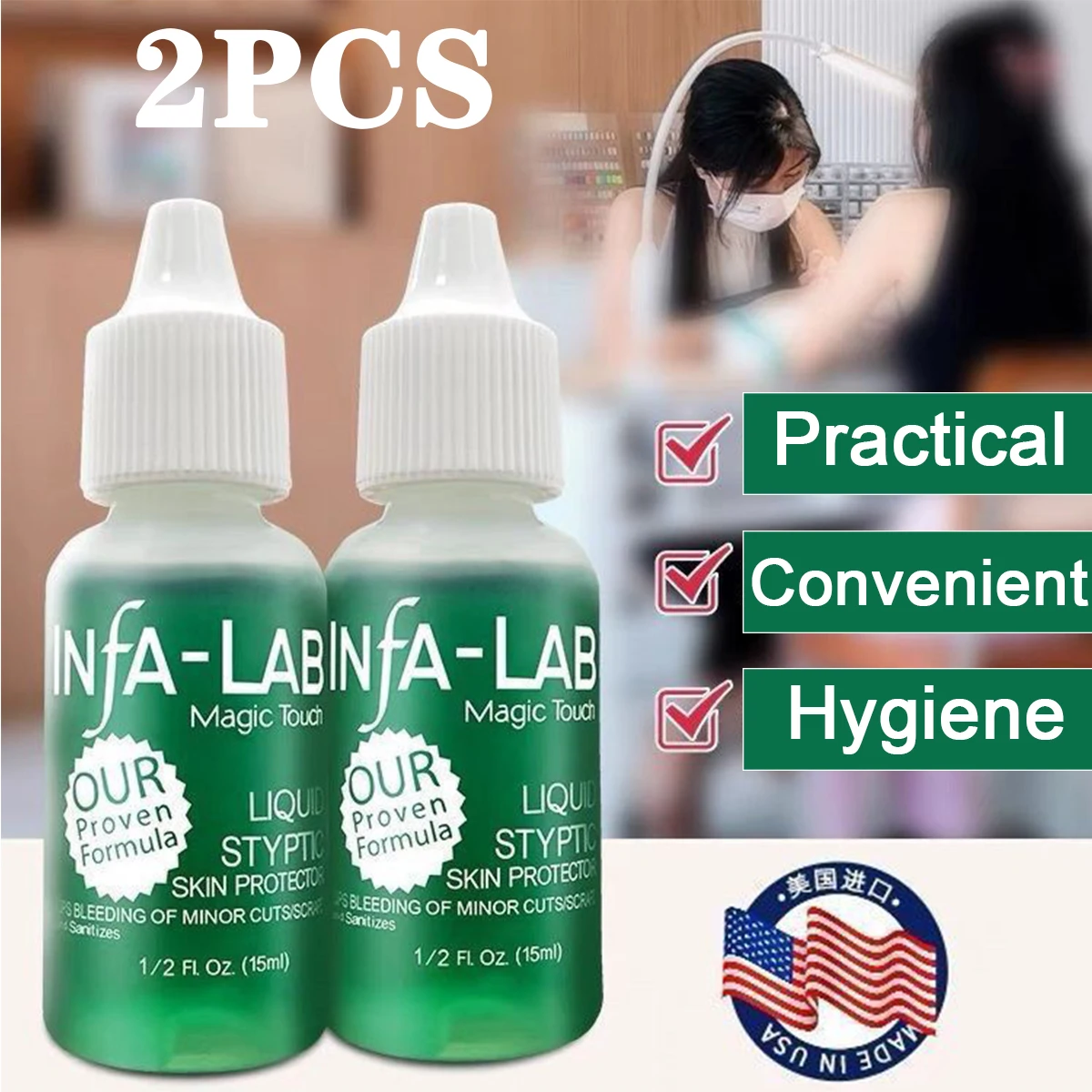 

2PCS Nail Disinfection Hemostatic Agent Genuine Goods Stopping Blood Tool for Manicure Beauty