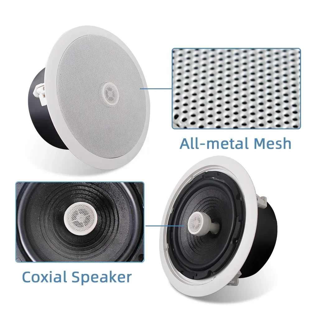 Coxial 8inch Ceiling Speaker Home Theater Sound Loundspeaker Amplifier Surround Audio Wall Mount Roof Wireless Stereo for Hotel