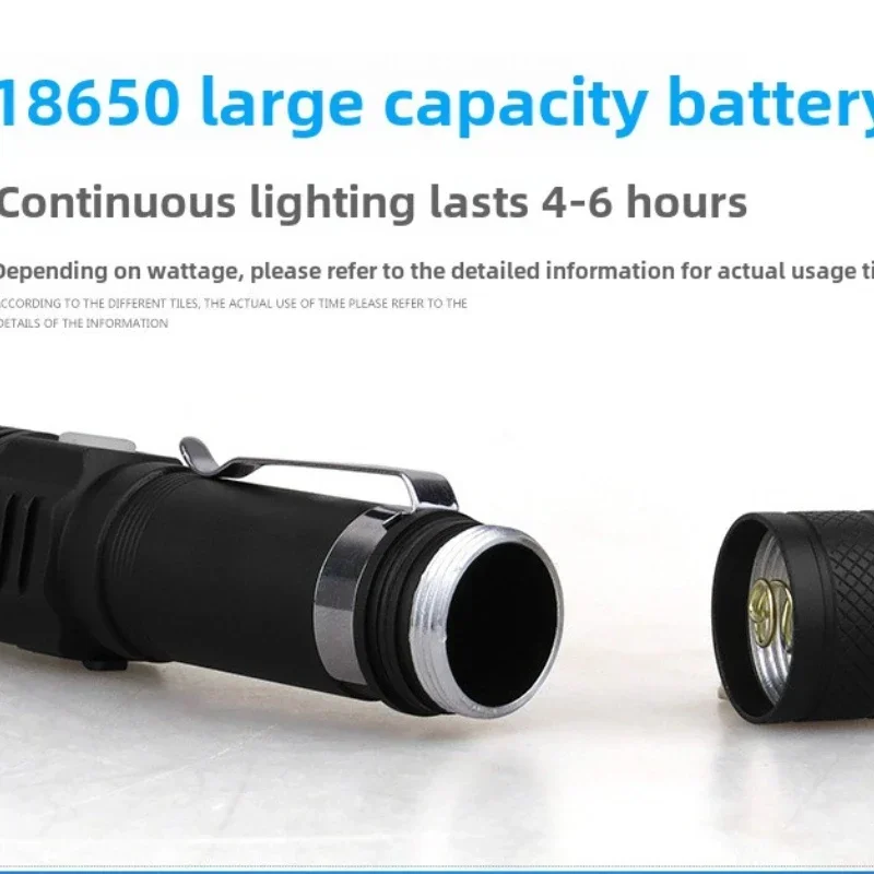 Outdoor Camping LED Flashlight T6 USB Rechargeable Flashlight Telescopic Zoom Aluminum Alloy Strong Light Flashlight