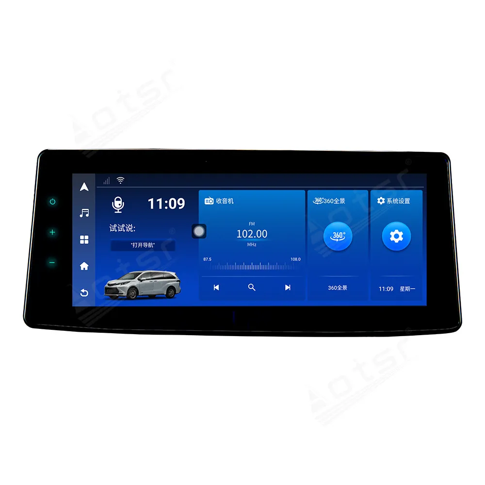 راديو سيارة 12.3 بوصة لسيارة تويوتا سيينا 2020 2021 2022 مشغل ستيريو للوسائط المتعددة نظام تحديد المواقع والملاحة وحدة Carplay 4G DSP Ai شاشة WIFI