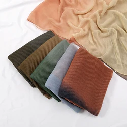 Fashion Gradient Cotton Hijab Shawl Women Muslim Hijabs Soft Pashmina Shawl Wraps Femme Elegant Headband 2024 Hijabs Scarf