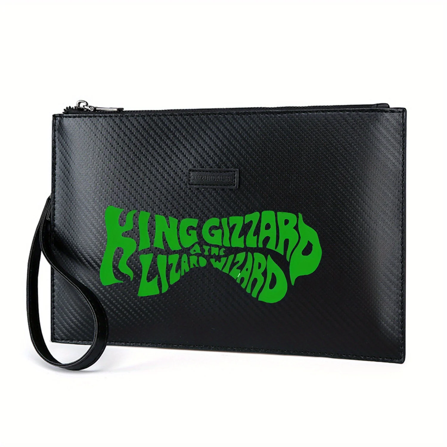 حقيبة يد رجالية من البولي يوريثان مطبوعة أنيقة بشعار فرقة مخدر King Gizzard عصرية وعملية للحمل اليومي #1