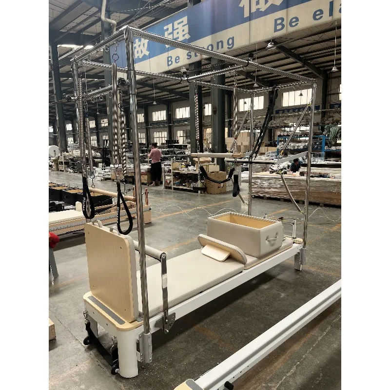 YTYIN طاولة ترابيز محمولة تجارية معدنية بيضاء من الألومنيوم بيلاتيس المصلح #5