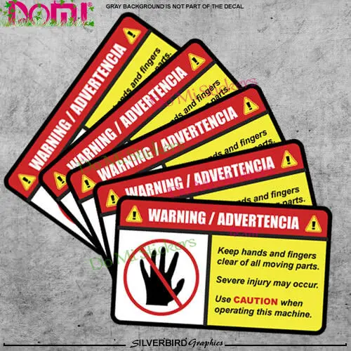 

Warning Be Careful of Your Hands and Fingers Applique Safety Vinyl Caution for Car Sticker Windshield Laptop Helmet Refrigerator