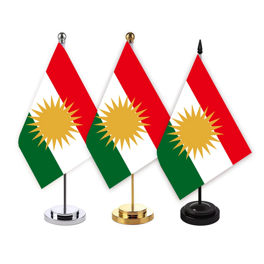 Aerlxemrbrae 14x21cm Office Desk Flag of    Kurdish Flag      Kurdistan National Banner Desk Ornaments Flags