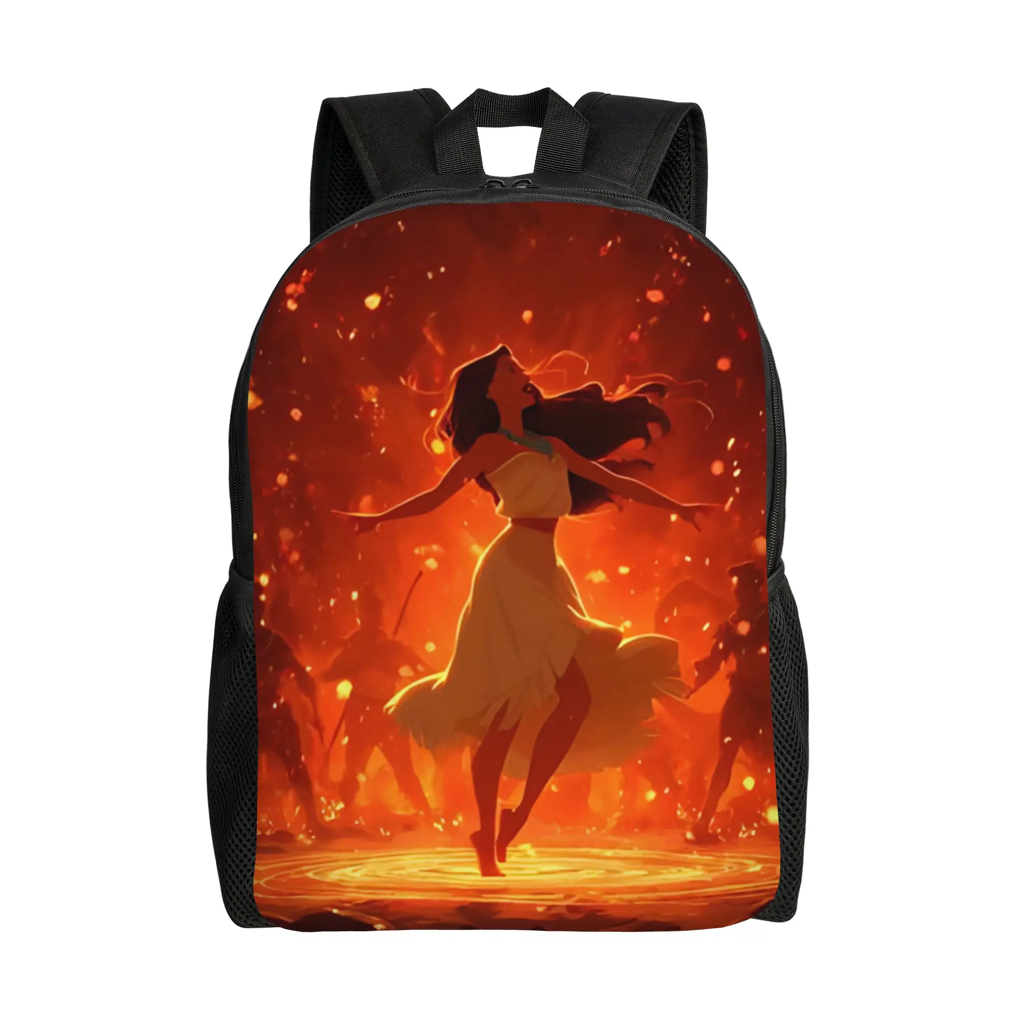 

1PC first day of school Backpack Disney animation Daypack Pocahontas Princess in fall Portable Camping Sturdy Shoulder Rucksack