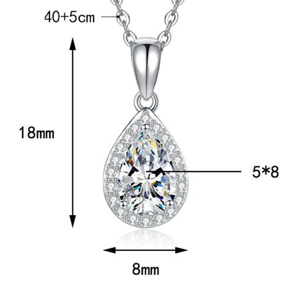 925 Sterling Silver Moissanite/Lab-grown Diamonds Necklace for Women Luxury Red Stone Chain Anniversary Gift Jewelry Accessories
