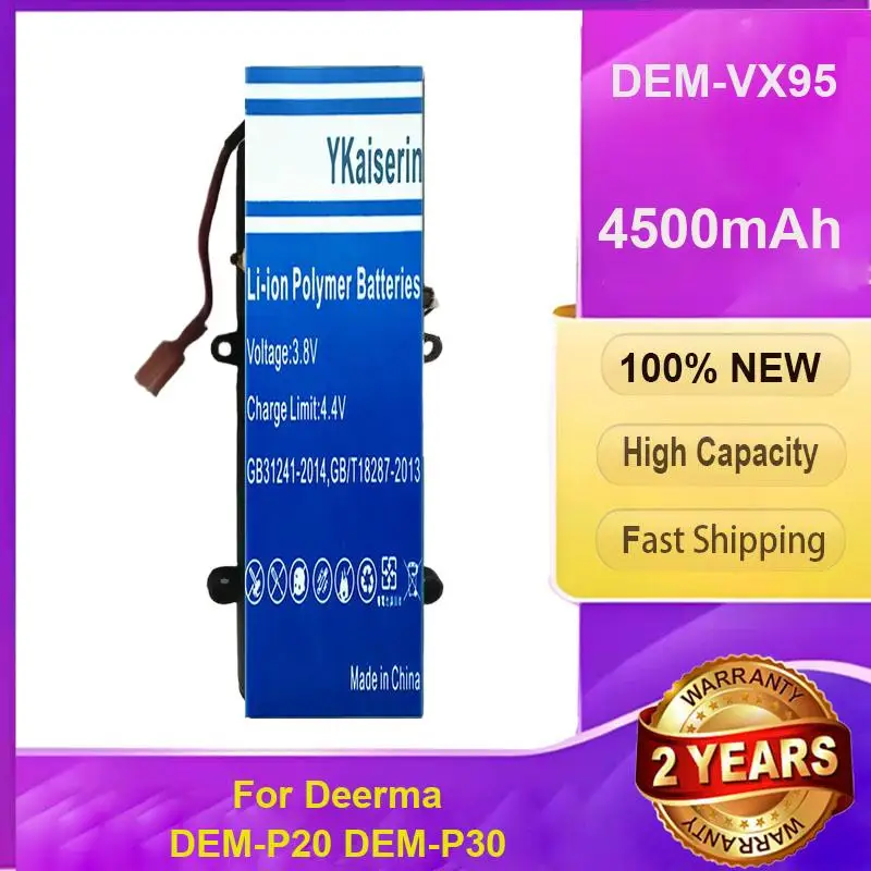 Sweeper And Vacuum Cleaner Battery For Deerma Dem-P20 Dem-P30 4500mAh Portable Dem-VX95 Rapid Charging