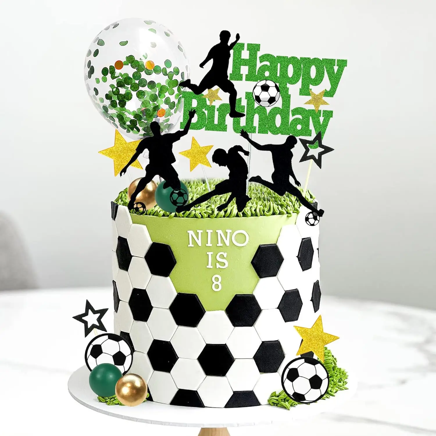 28-teiliger Fußball-Kuchenaufsatz, Fußballspieler, Kuchendekorationen für Fußball, Geburtstag, Party, Sport, Partyzubehör – Detail 11