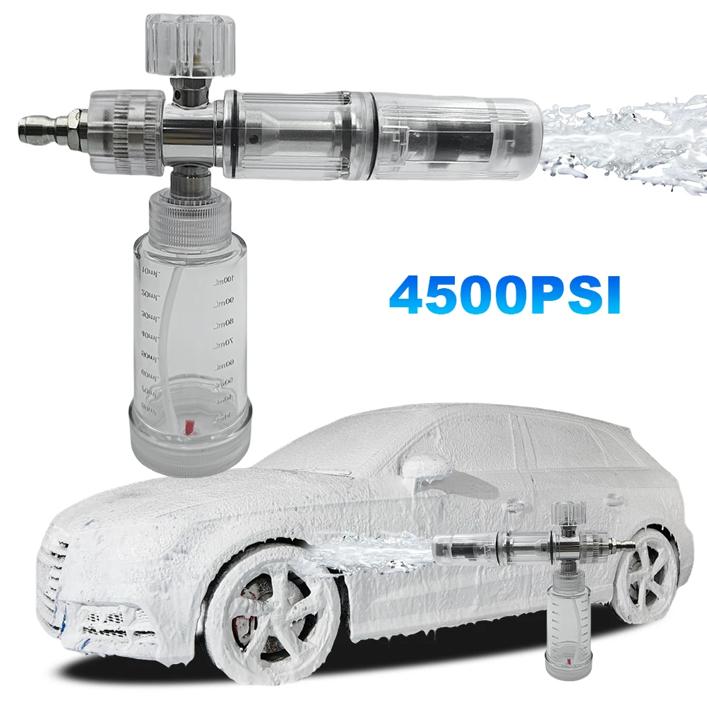 100ml Liquid Foam Sprayer Adjustable 4500PSI Soap Foam Spray Bottle with 1/4 Inch Quick Connector pressure Washer Gun Car Wash