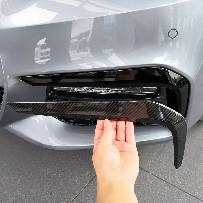 For BMW 5 Series Sports G30 530liM 2018-2022 ABS Carbon Fiber/Silver Car Front Fog Light Lamp Cover Trim Sticker Car Accessories