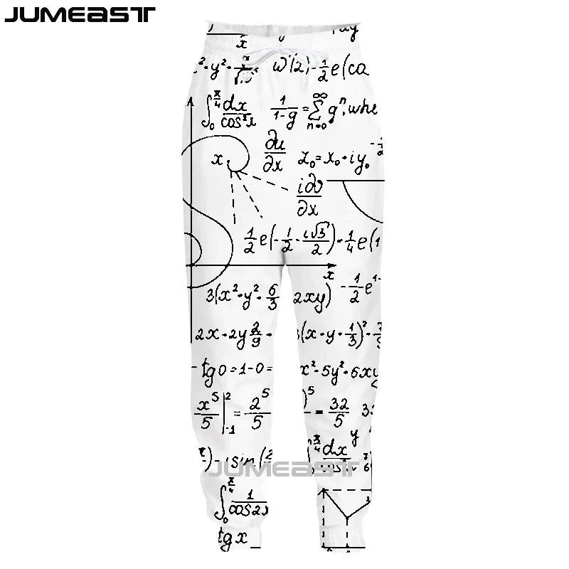 Jumeast Men Women 3D Mathematical Formula Oversized Streetwear Harajuku Casual Long Pants Sweatpants Spring Autumn Trousers