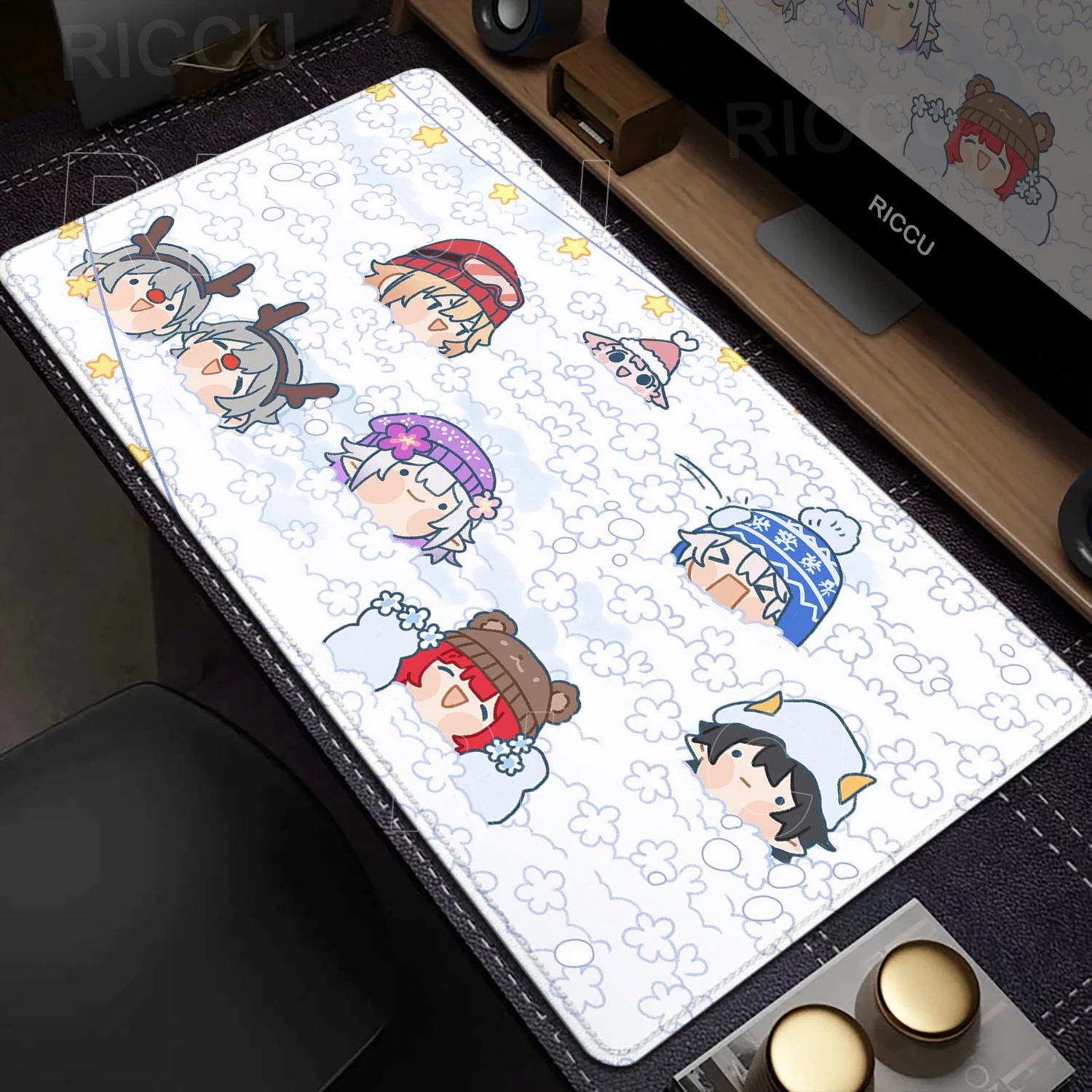 

Game Honkai Star Rail Mouse Pad Computer Desk Accessories Natural Rubber Gaming Keyboard Extended Mat XXL Flower Playpad Carpet