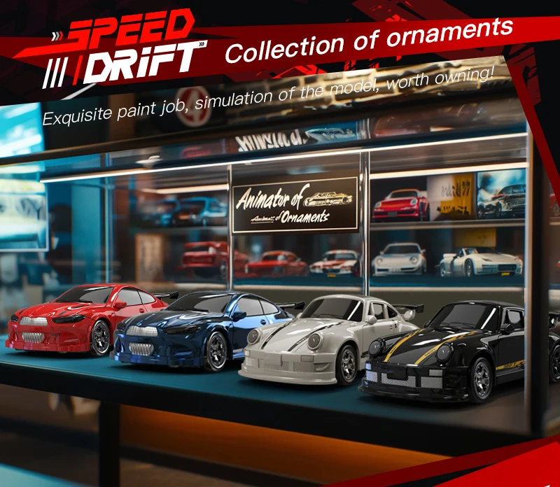 New 4WD 2.4GHZ RC Simulation Mini Drift Car Palm Racing Model Desk Toys 1/64 Scale Remote Control Car Gift for Children Boys.