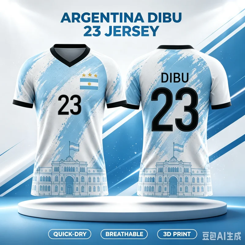 26-27 New Customized Casual Sports Quick Drying Breathable 3D Printed T-shirt for Argentine Fans, Family and Children's Wear