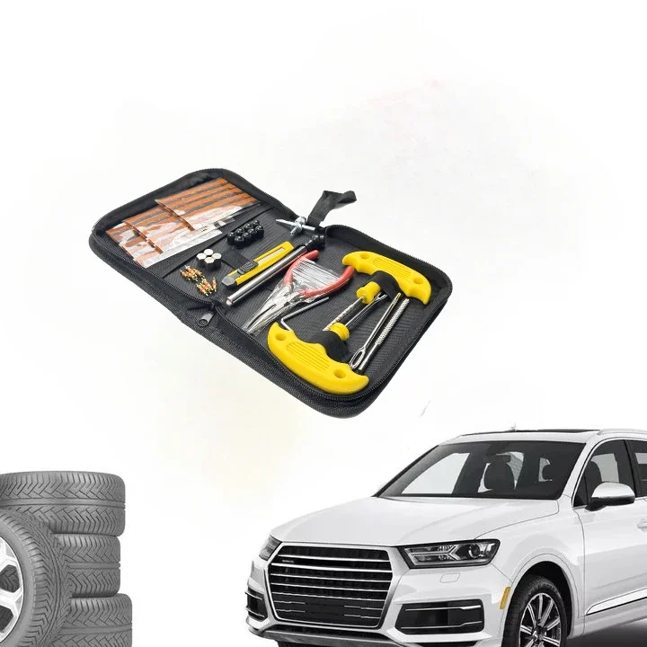Car Tire Repair Tool With Rubber Strips Tire Repair Needle Valve Core Tools Steel Spiral Needles Puncture Tire Repair KiT