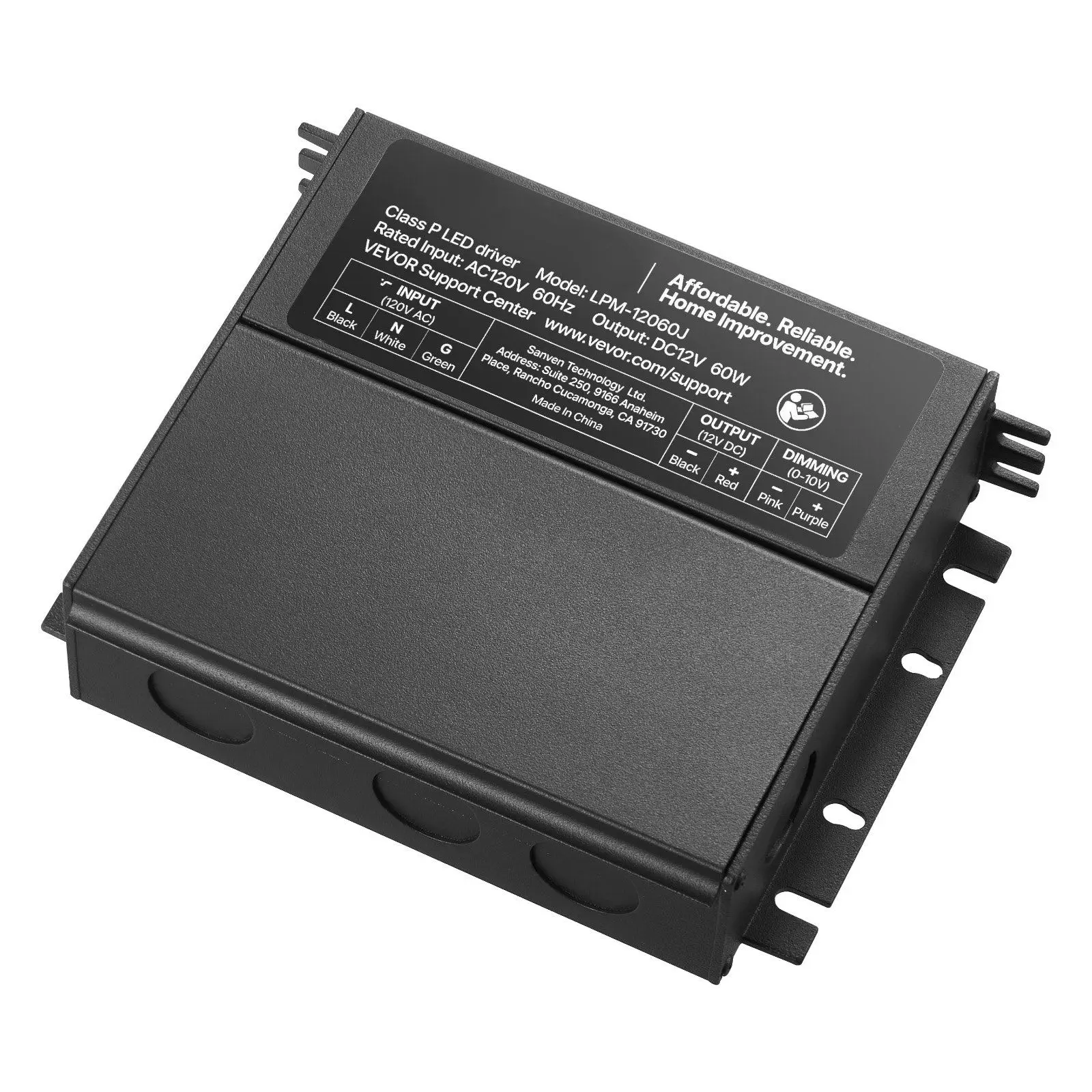 

60W 12V Dimmable LED Driver AC to DC Power Supply Transformer Constant Voltage