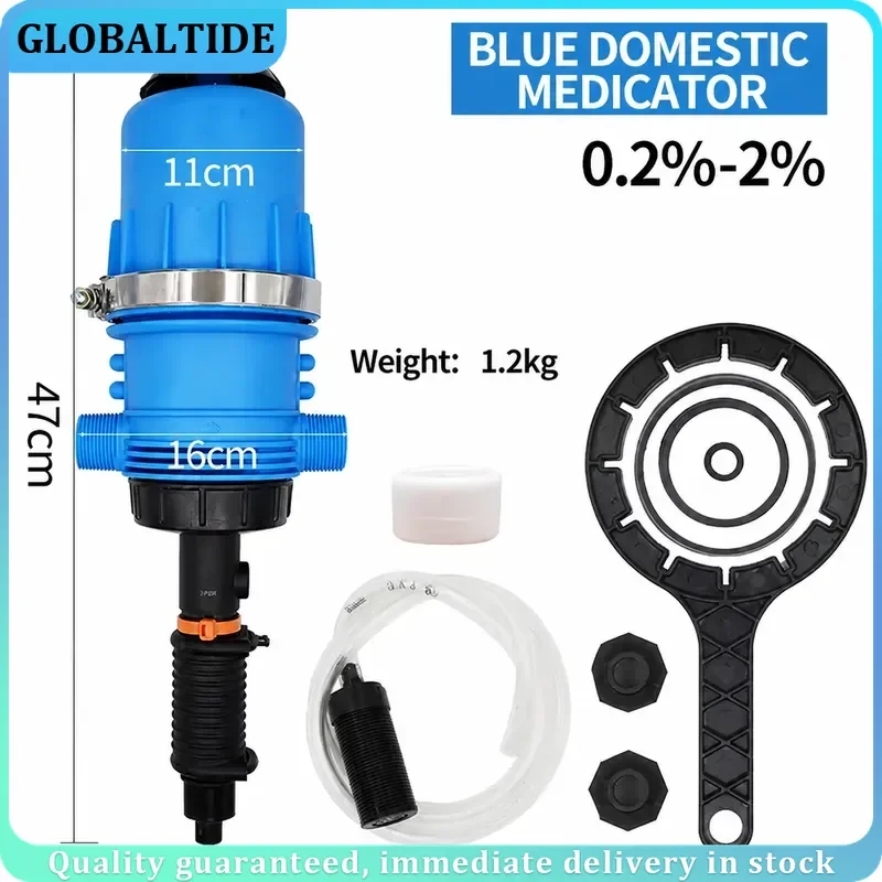 Water Driven Fertilizer Injector Dispenser Proportioner 0.2% to 2% Chemical Dosing System for Garden Irrigation Hydroponics