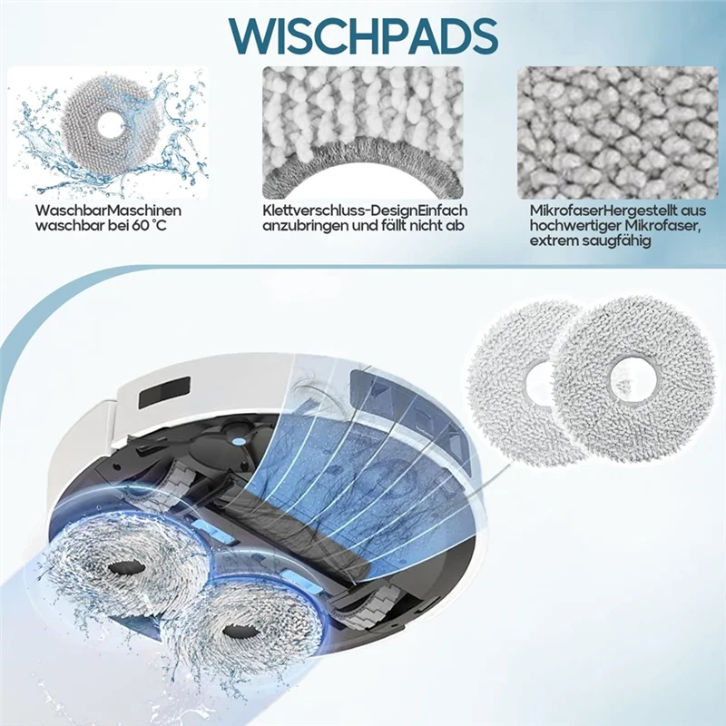 ملحقات لـ Dreame L10s Ultra Gen 2/L10s Pro Ultra Heat/X30 Ultra جهاز آلي لتنظيف الأتربة مع فرشاة رئيسية، كيس غبار، مسح