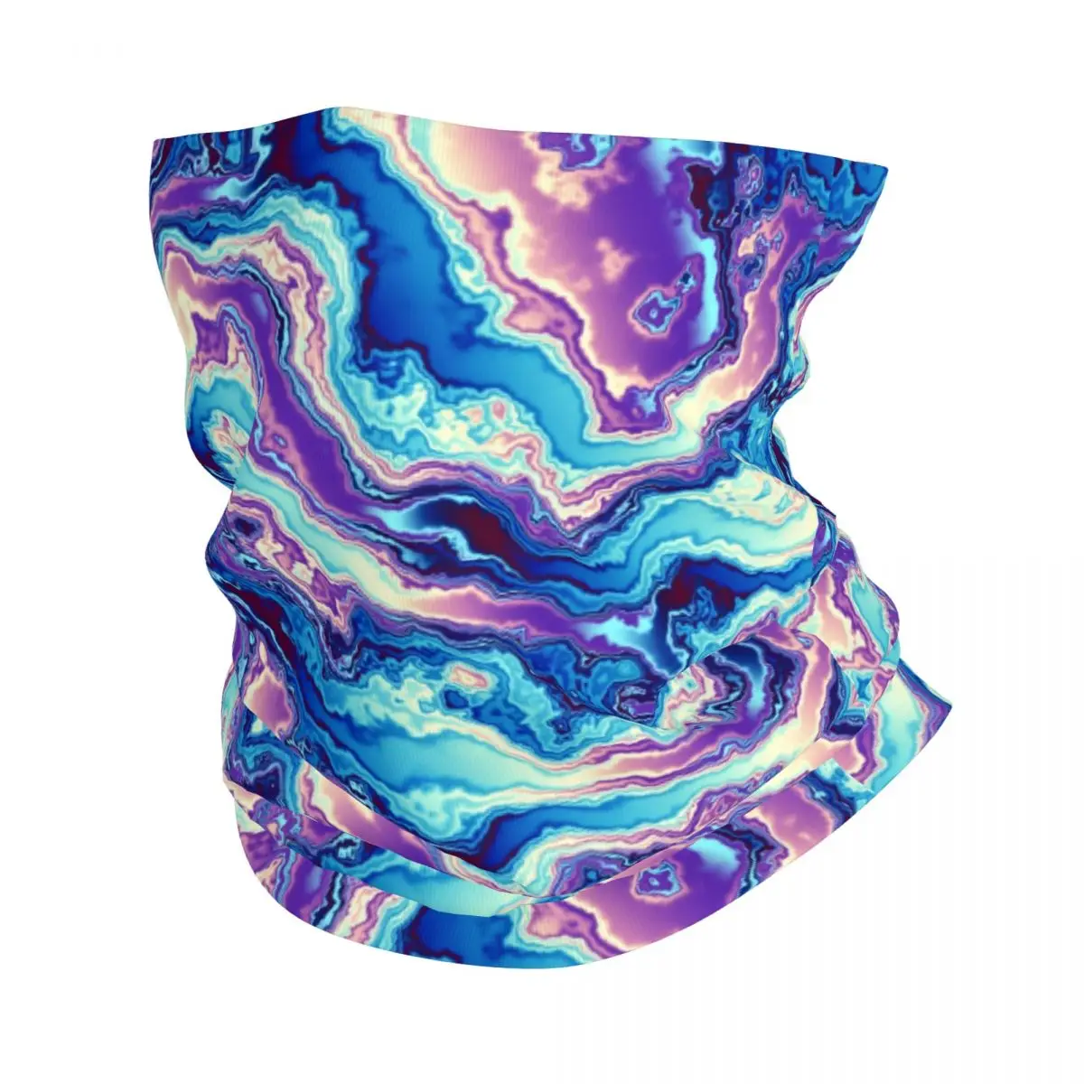 Custom Abstract Stone Marble Texture Winter Headband Neck Warmer Men Women Ski Camping Tube Scarf Face Bandana Gaiter