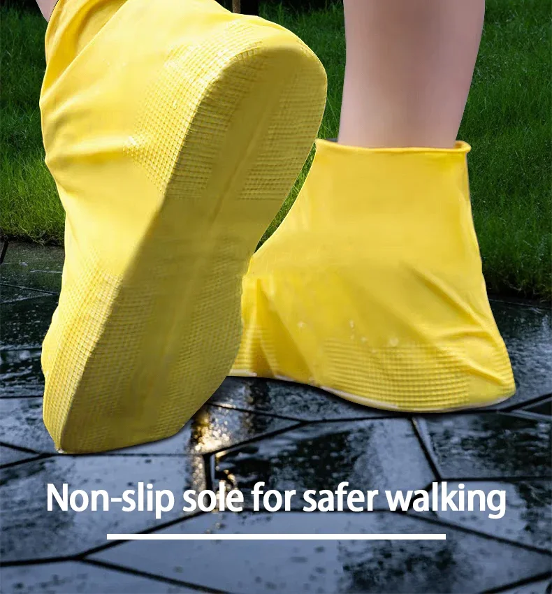 1 Paar wasserdichte Schuhüberzieher aus Silikonkautschuk, rutschfest, wasserabweisend, Regenschuhüberzieher für Outdoor-Radsport, Schuhprotektoren, Neu – Detail 3