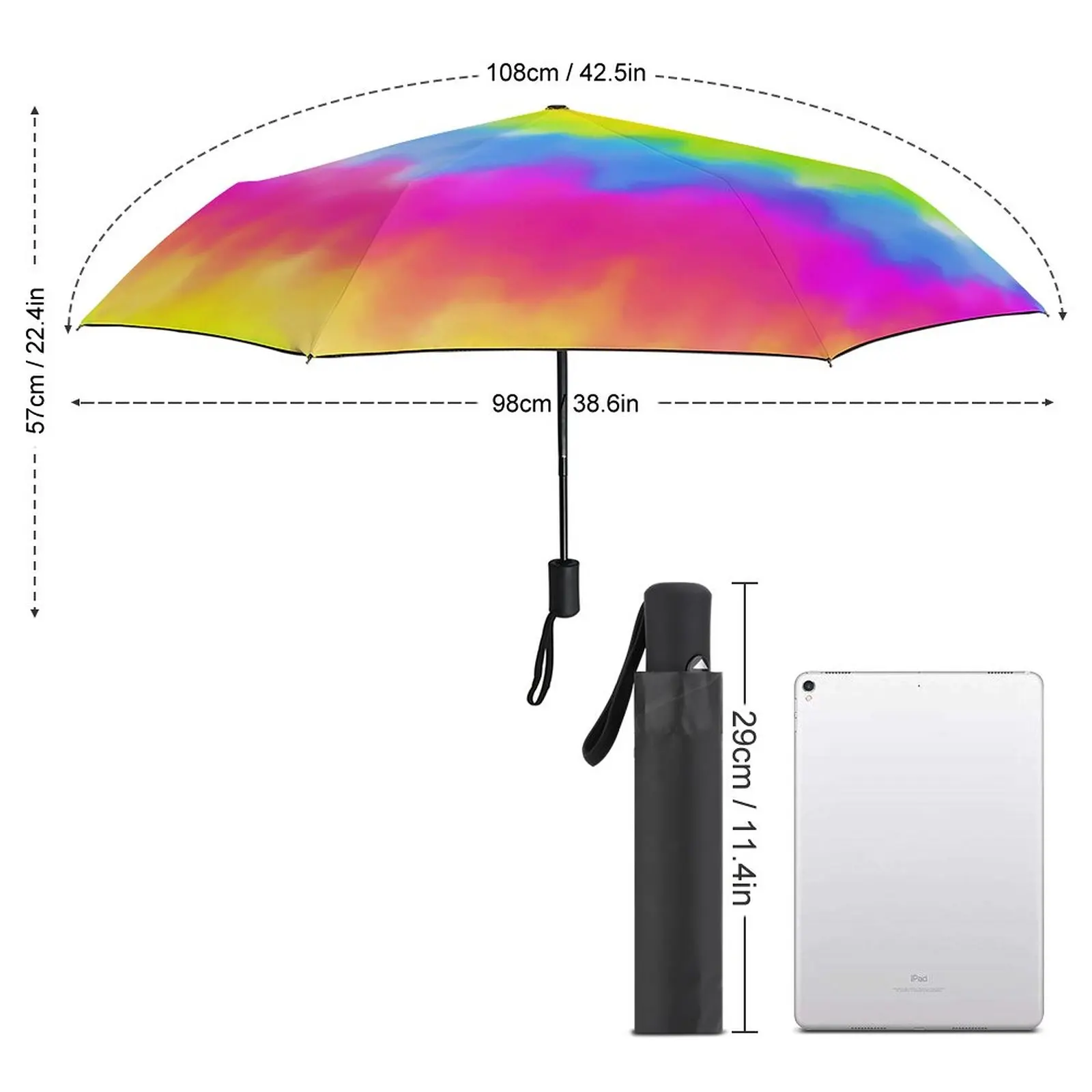 Spiral Tie Dye Umbrella Colorful Swirl Wind Proof Fishing Umbrella Wholesale Auto Painting Portable Umbrella